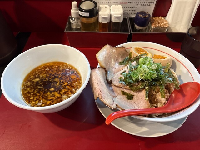 Tsukemen noodles at Men Ippai in Osaka, Japan