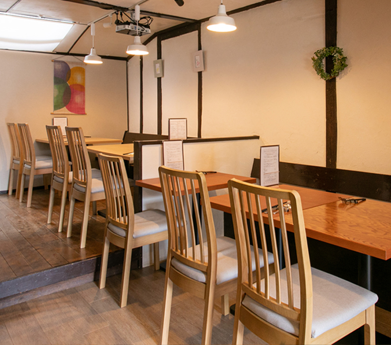 Dining room at Vegan Restaurant F in Kyoto