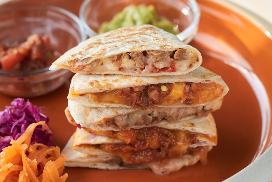 Vegan quesadilla at Vegan Bistro Jangara in Harajuku