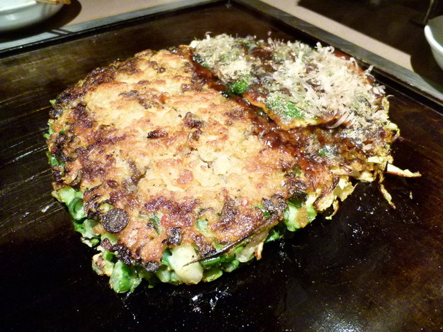 Golden okonomiyaki at Okonomiyaki Kitarou