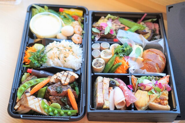 Assorted dishes in presentation boxes at Shuntei Nakagawa