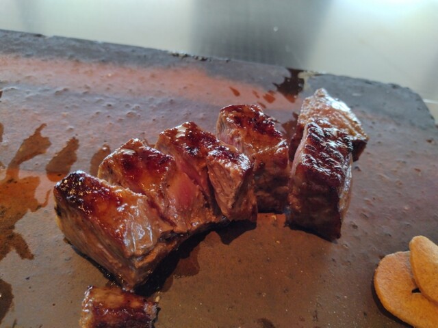 Grilled steak pieces at Steak House Oriental